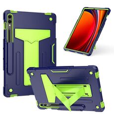Custodia per tablet PC ibrida in silicone robot per Samsung Galaxy Tab S9 FE+ / S9+ T (giallo scuro verde)