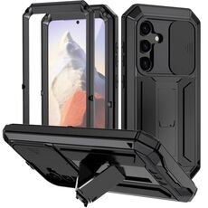 Custodia per telefono con supporto impermeabile per fotocamera scorrevole R-JUST per Samsung Galaxy S24 5G (nero)