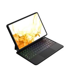 Per Samsung Galaxy Tab S9 FE/S9/S8 M11P-B-S9 Custodia tablet in pelle con tastiera magnetica Bluetooth (nero)
