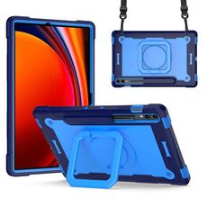 Per Samsung Galaxy Tab S9 FE+ / S9+ Custodia per tablet PC ibrida in silicone con robot (blu navy blu)