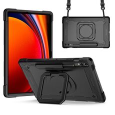 Custodia per tablet PC ibrida in silicone con robot per Samsung Galaxy Tab S9 FE+ / S9+ (nero)