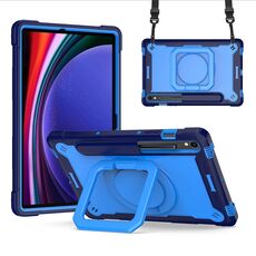 Custodia per tablet PC ibrida in silicone con robot per Samsung Galaxy Tab S9 FE / S9 (blu navy blu)