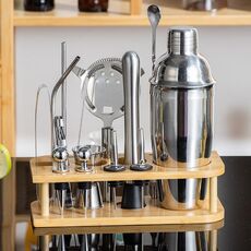 Set da barman in acciaio inossidabile 15 in 1 da 750 ml. Strumenti per barman con shaker per cocktail