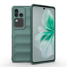 Per vivo S18 5G Magic Shield TPU + custodia per telefono in flanella (verde scuro)