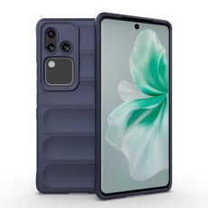 Per vivo S18 5G Magic Shield TPU + custodia per telefono in flanella (blu scuro)