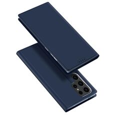 Custodia in pelle flip per Samsung Galaxy S24 Ultra 5G DUX DUCIS Skin Pro Series (blu)