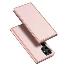 Custodia in pelle flip per Samsung Galaxy S24 Ultra 5G DUX DUCIS Skin Pro Series (rosa)