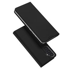 Custodia in pelle flip per Samsung Galaxy S24 5G DUX DUCIS Skin Pro Series (nera)