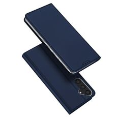 Custodia in pelle flip per Samsung Galaxy S24 5G DUX DUCIS Skin Pro Series (blu)