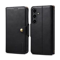 Per Samsung Galaxy S23 5G Denior Custodia in pelle stile portafoglio con texture in pelle di vacchetta (Nero)