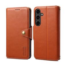 Per Samsung Galaxy S23+ 5G Denior Custodia in pelle stile portafoglio con texture in vacchetta (marrone)