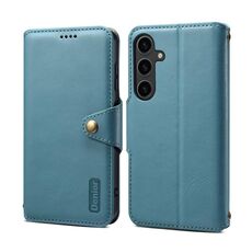 Per Samsung Galaxy S23+ 5G Denior Custodia in pelle stile portafoglio con texture in pelle di vacchetta (blu)