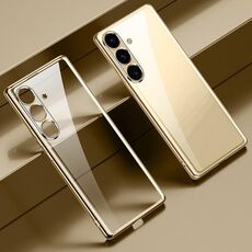 Per Samsung Galaxy S24+ 5G SULADA Custodia per telefono trasparente in TPU galvanico (oro)