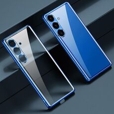 Per Samsung Galaxy S24+ 5G SULADA Custodia per telefono trasparente in TPU galvanico (blu)