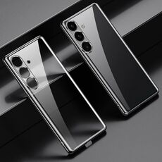 Per Samsung Galaxy S24 5G SULADA Custodia per telefono trasparente in TPU galvanico (nero)