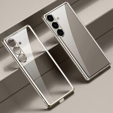 Per Samsung Galaxy S24 5G SULADA Custodia per telefono trasparente in TPU galvanico (grigio)