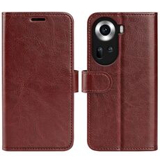 Per OPPO Reno 11 5G Global R64 Custodia per telefono in pelle con vibrazione orizzontale con texture (marrone)