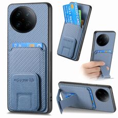 Custodia pieghevole per telefono con supporto pieghevole per borsa in fibra di carbonio per vivo X90 (blu)