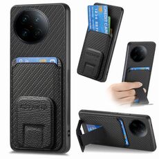 Custodia pieghevole per telefono con supporto pieghevole per borsa in fibra di carbonio per vivo X90 (nera)