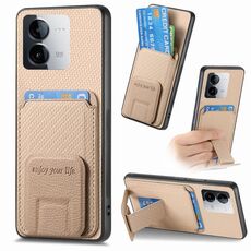 Per vivo iQOO Z8X Custodia per telefono con supporto pieghevole in fibra di carbonio (cachi)