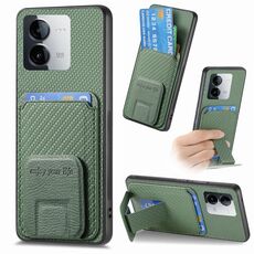 Per vivo iQOO Z8X Custodia per telefono con supporto pieghevole in fibra di carbonio (verde)