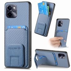 Per vivo Y100i Custodia per telefono con supporto pieghevole in fibra di carbonio (blu)