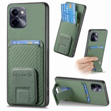 Per vivo Y100i Custodia per telefono con supporto pieghevole in fibra di carbonio (verde)