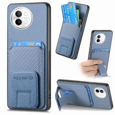Per vivo S18e Custodia per telefono con supporto pieghevole per carta in fibra di carbonio (blu)