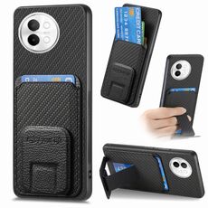 Per vivo S18e Custodia per cellulare con supporto pieghevole per carta in fibra di carbonio (nera)