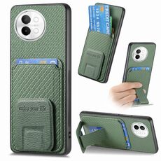 Custodia pieghevole per telefono con supporto pieghevole per carta in fibra di carbonio per vivo S18e (verde)