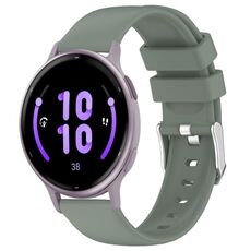 Per Garmin Active 5 cinturino in silicone liscio tinta unita da 20 mm (verde oliva)