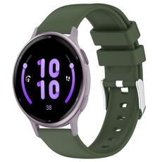 Per cinturino in silicone liscio tinta unita Garmin Active 5 da 20 mm (verde militare)