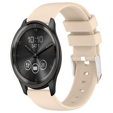 Per cinturino in silicone liscio tinta unita Garmin Move Trend da 20 mm (beige)
