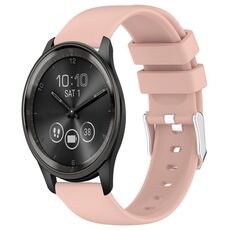 Per cinturino per orologio in silicone liscio tinta unita Garmin Move Trend da 20 mm (rosa)