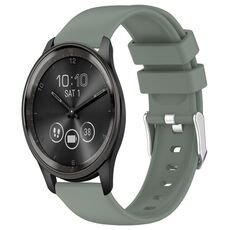 Per cinturino in silicone liscio tinta unita Garmin Move Trend da 20 mm (verde oliva)