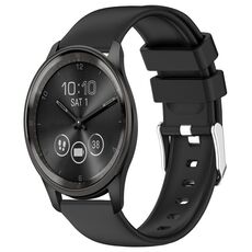 Per cinturino in silicone liscio tinta unita Garmin Move Trend da 20 mm (nero)