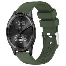 Per cinturino in silicone liscio tinta unita Garmin Move Trend da 20 mm (verde militare)