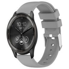 Per cinturino in silicone liscio tinta unita Garmin Move Trend da 20 mm (grigio)