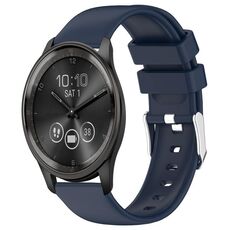 Per cinturino per orologio in silicone liscio tinta unita Garmin Move Trend da 20 mm (blu notte)