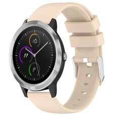 Per cinturino in silicone liscio tinta unita Garmin Vivoactive 3 da 20 mm (beige)