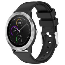 Per cinturino in silicone liscio tinta unita Garmin Vivoactive 3 da 20 mm (nero)