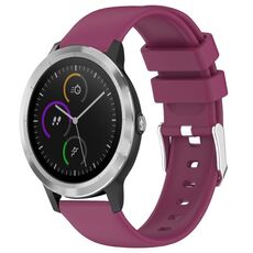 Per cinturino in silicone liscio tinta unita Garmin Vivoactive 3 da 20 mm (Borgogna)