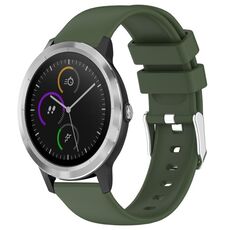 Per cinturino in silicone liscio tinta unita Garmin Vivoactive 3 da 20 mm (verde militare)