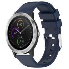 Per cinturino in silicone liscio tinta unita Garmin Vivoactive 3 da 20 mm (blu notte)