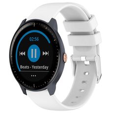 Per Garmin Vivoactive3 Music cinturino in silicone liscio tinta unita da 20 mm (bianco)