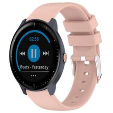 Per cinturino per orologio in silicone liscio tinta unita Garmin Vivoactive3 Music da 20 mm (rosa)