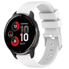 Per cinturino in silicone liscio tinta unita Garmin Venu 2 Plus da 20 mm (bianco)