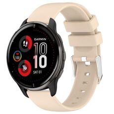 Per cinturino in silicone liscio tinta unita Garmin Venu 2 Plus da 20 mm (beige)