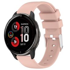 Per cinturino in silicone liscio tinta unita Garmin Venu 2 Plus da 20 mm (rosa)