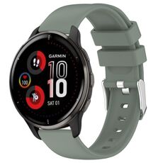 Per cinturino in silicone liscio tinta unita Garmin Venu 2 Plus da 20 mm (verde oliva)